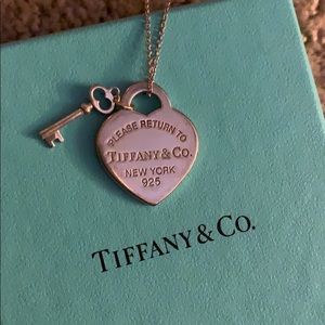 Tiffany Heart tag pendant necklace with key